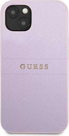 Etui na telefon iPhone 13 mini Guess fioletowe Saffiano hardcase