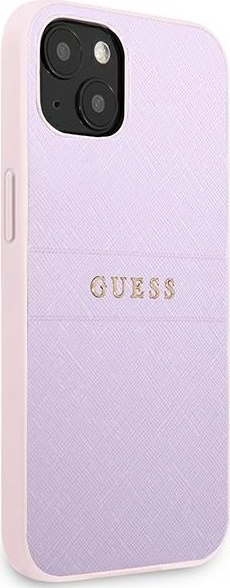 Etui na telefon iPhone 13 mini Guess fioletowe Saffiano hardcase