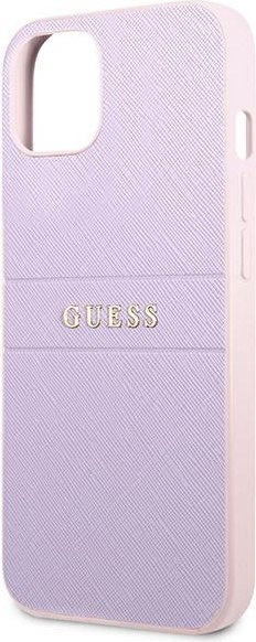 Etui na telefon iPhone 13 mini Guess fioletowe Saffiano hardcase