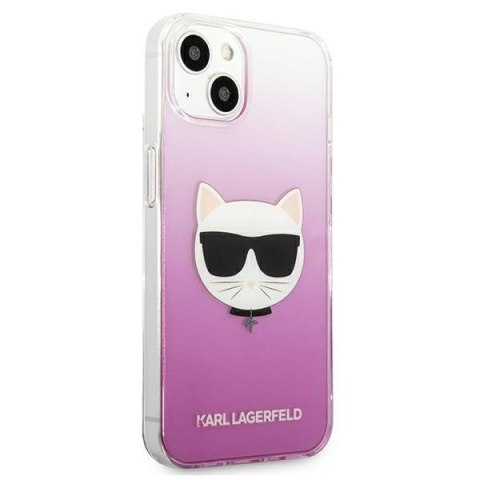 Etui na telefon iPhone 13 mini Karl Lagerfeld Choupette różowe