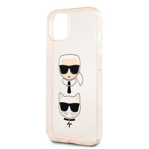 Etui na telefon iPhone 13 mini Karl Lagerfeld złote Glitter Choupette