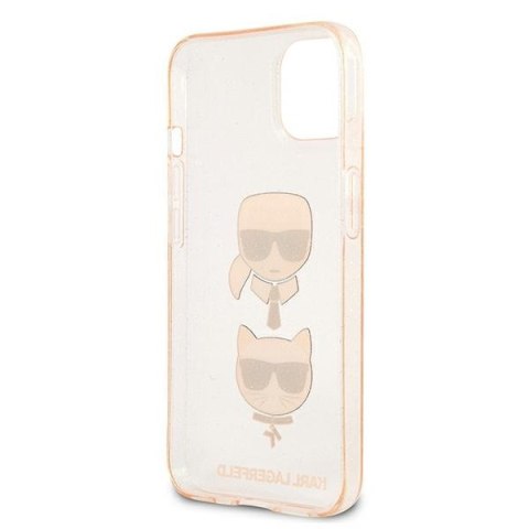 Etui na telefon iPhone 13 mini Karl Lagerfeld złote Glitter Choupette