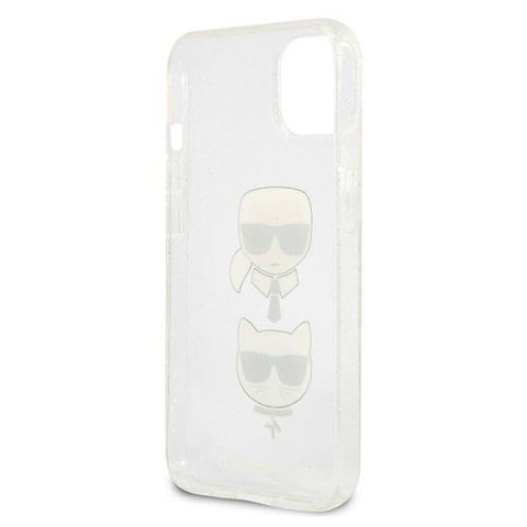 Etui na telefon iPhone 13 mini Karl Lagerfeld srebrne Glitter Choupette