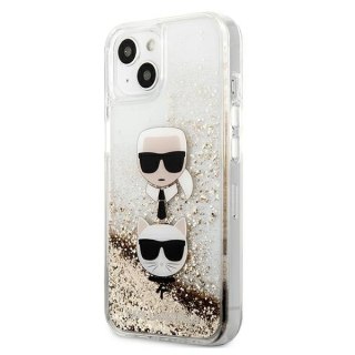 Etui na telefon iPhone 13 mini Karl Lagerfeld złote z brokatem