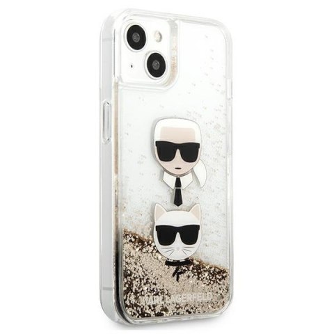 Etui na telefon iPhone 13 mini Karl Lagerfeld złote z brokatem