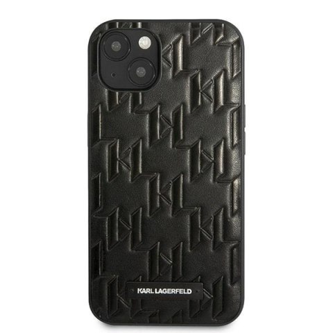 Etui na telefon iPhone 13 mini Karl Lagerfeld czarne Monogram Plaque