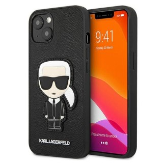 Etui na telefon iPhone 13 mini Karl Lagerfeld Saffiano Ikonik Karl's Patch