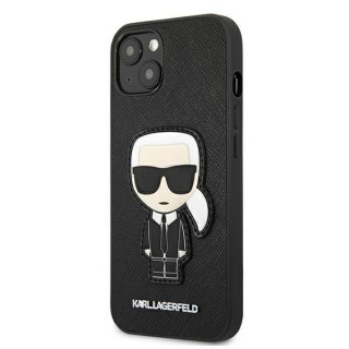 Etui na telefon iPhone 13 mini Karl Lagerfeld Saffiano Ikonik Karl's Patch