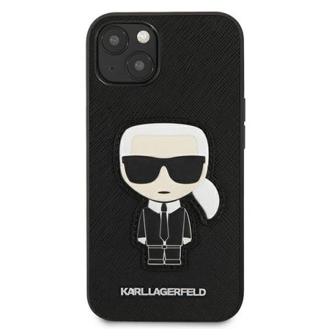 Etui na telefon iPhone 13 mini Karl Lagerfeld Saffiano Ikonik Karl's Patch