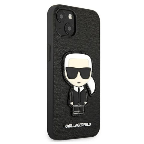 Etui na telefon iPhone 13 mini Karl Lagerfeld Saffiano Ikonik Karl's Patch