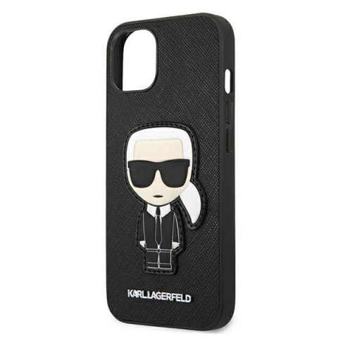 Etui na telefon iPhone 13 mini Karl Lagerfeld Saffiano Ikonik Karl's Patch