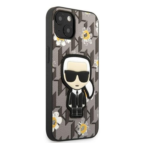 Etui na telefon iPhone 13 mini Karl Lagerfeld Flower Ikonik szare