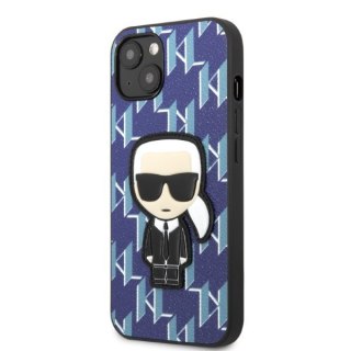 Etui na telefon iPhone 13 mini Karl Lagerfeld niebieskie Monogram