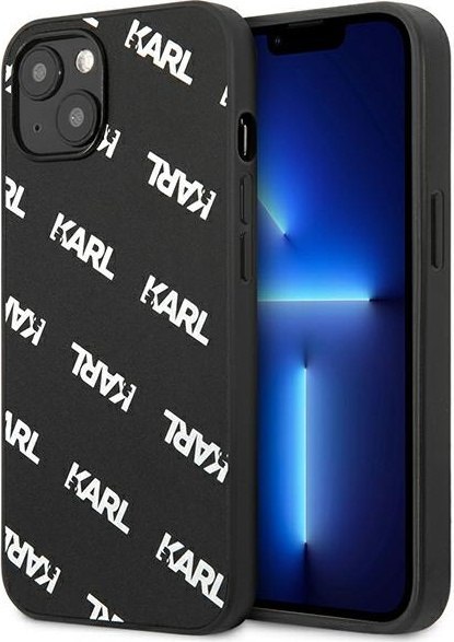 Etui na telefon iPhone 13 mini Karl Lagerfeld czarne Allover