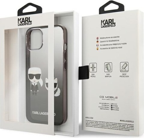 Etui na telefon iPhone 13 mini Karl Lagerfeld czarne Gradient Ikonik