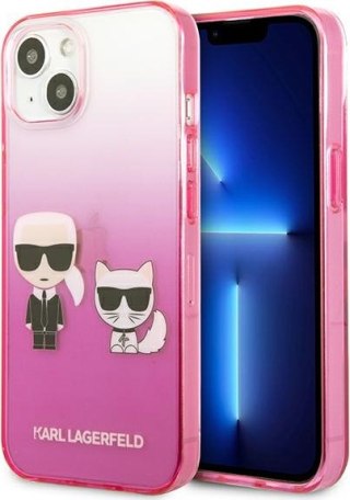 Etui na telefon iPhone 13 mini Karl Lagerfeld różowe Gradient Ikonik