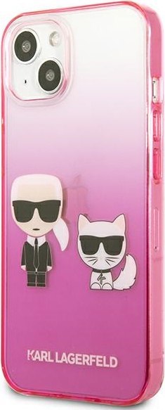 Etui na telefon iPhone 13 mini Karl Lagerfeld różowe Gradient Ikonik