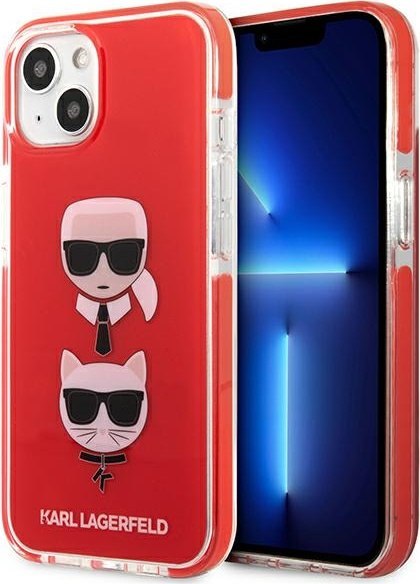 Etui na telefon iPhone 13 mini Karl Lagerfeld czerwone Karl&Choupette