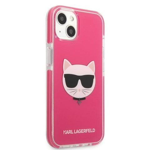 Etui na telefon iPhone 13 mini Karl Lagerfeld Choupette fuksja