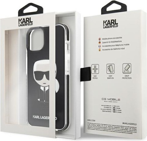 Etui na telefon iPhone 13 mini Karl Lagerfeld czarne Iconik Karl