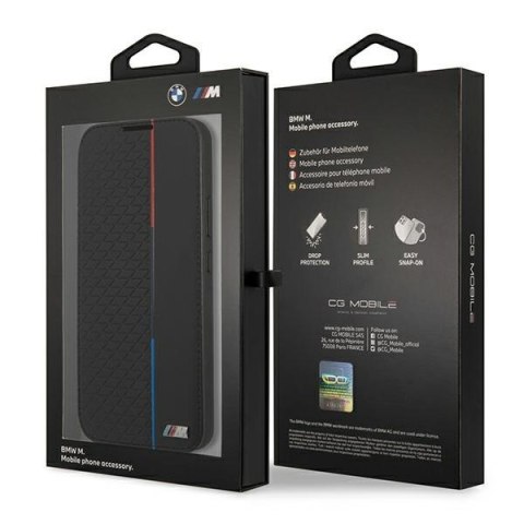 Etui Samsung Galaxy S22+ Plus BMW M Collection Triangles czarne bookcase