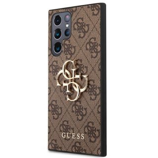 Etui Guess GUHCS22L4GMGBR Samsung Galaxy S22 Ultra brązowy/brown hardcase 4G Big Metal Logo