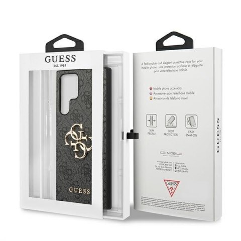 Etui Guess GUHCS22L4GMGGR Samsung Galaxy S22 Ultra szary/grey hardcase 4G Big Metal Logo