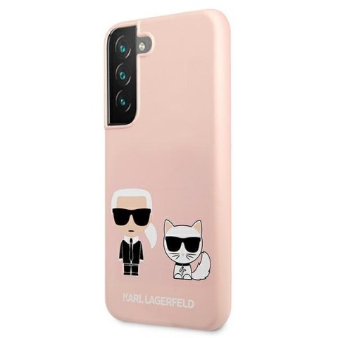 Etui Samsung Galaxy S22+ Plus Karl Lagerfeld jasno różowe hardcase Silicone Ikonik Karl & Choupette