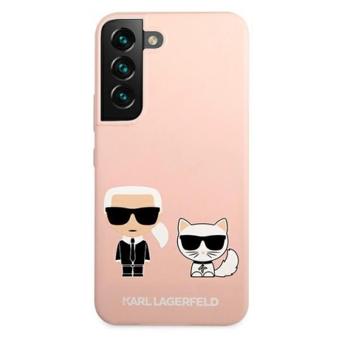 Etui Samsung Galaxy S22+ Plus Karl Lagerfeld jasno różowe hardcase Silicone Ikonik Karl & Choupette