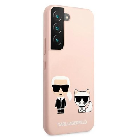 Etui Samsung Galaxy S22+ Plus Karl Lagerfeld jasno różowe hardcase Silicone Ikonik Karl & Choupette