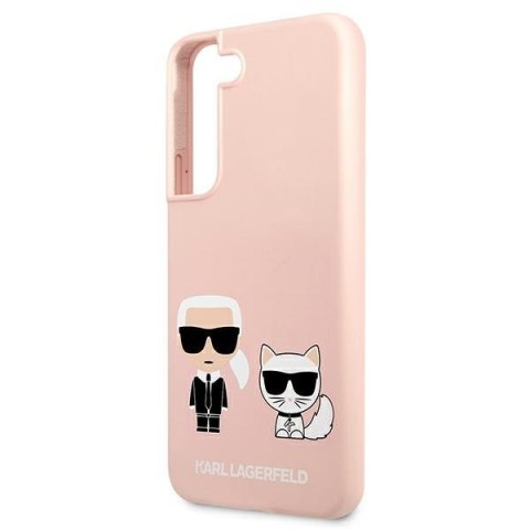 Etui Samsung Galaxy S22+ Plus Karl Lagerfeld jasno różowe hardcase Silicone Ikonik Karl & Choupette