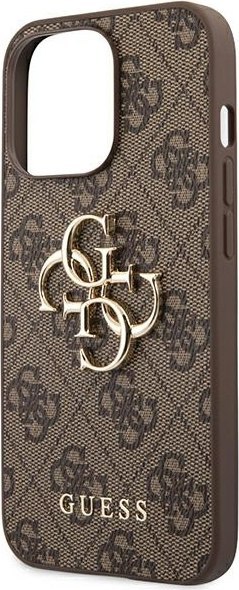 Etui na telefon iPhone 14 Pro Max Guess brązowe hardcase z logo