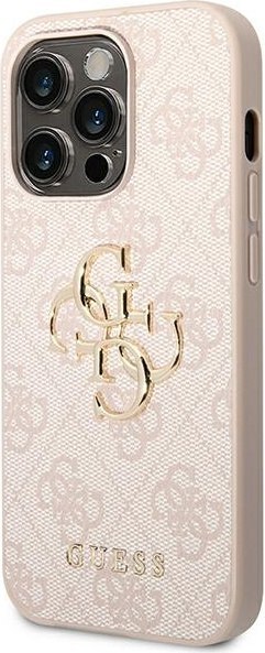 Etui iPhone 14 Pro Max Guess różowe hardcase 4G Big Metal Logo