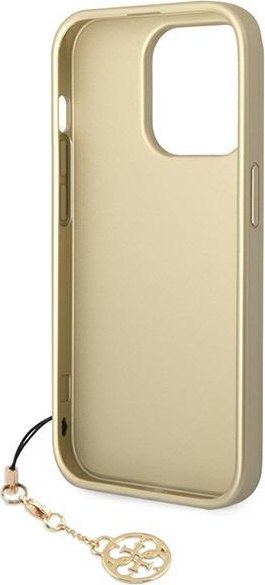 Etui na telefon iPhone 14 Pro Max Guess brązowe hard case 4G Charms