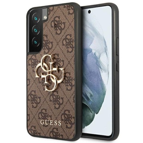 Etui na telefon Samsung Galaxy S22 Guess brązowe hardcase z logo 4G