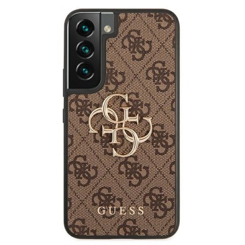 Etui na telefon Samsung Galaxy S22 Guess brązowe hardcase z logo 4G