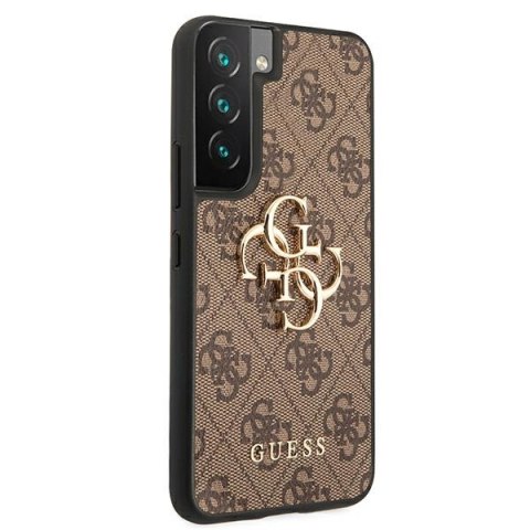 Etui na telefon Samsung Galaxy S22 Guess brązowe hardcase z logo 4G