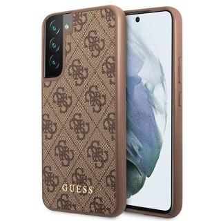 Etui Guess GUHCS22SG4GFBR Samsung Galaxy S22 brązowy/brown hard case 4G Metal Gold Logo