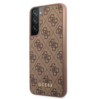 Etui Guess GUHCS22SG4GFBR Samsung Galaxy S22 brązowy/brown hard case 4G Metal Gold Logo