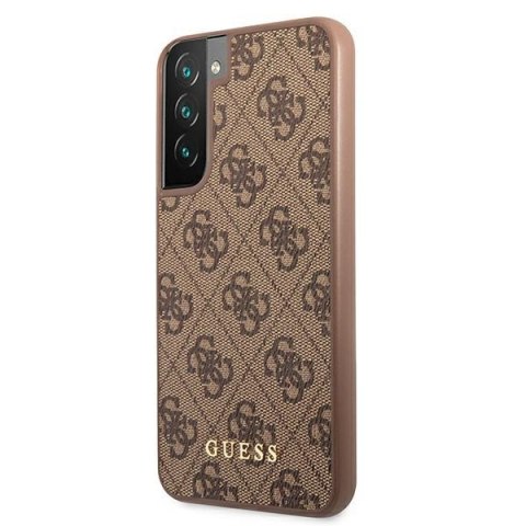 Etui na telefon Samsung Galaxy S22 Guess brązowe hardcase 4G Metal Gold