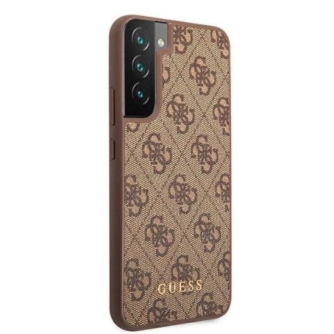 Etui na telefon Samsung Galaxy S22 Guess brązowe hardcase 4G Metal Gold