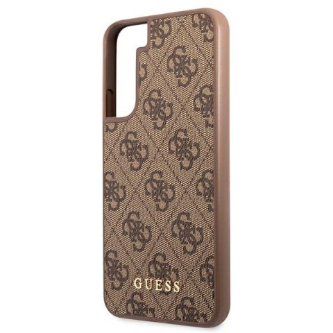 Etui na telefon Samsung Galaxy S22 Guess brązowe hardcase 4G Metal Gold