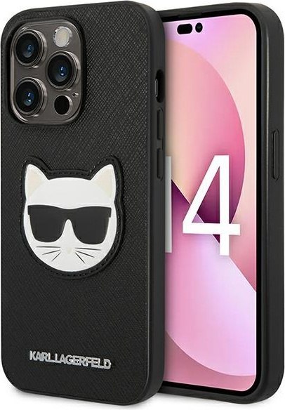 Etui na telefon iPhone 14 Pro Max Karl Lagerfeld Choupette Saffiano