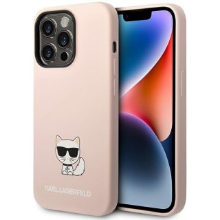 Etui na telefon iPhone 14 Pro Max Karl Lagerfeld Choupette jasnoróżowe