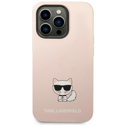 Etui na telefon iPhone 14 Pro Max Karl Lagerfeld Choupette jasnoróżowe