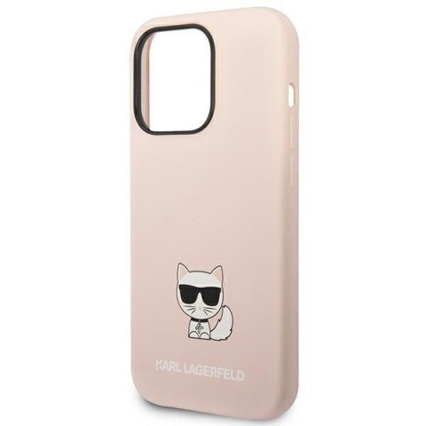 Etui na telefon iPhone 14 Pro Max Karl Lagerfeld Choupette jasnoróżowe