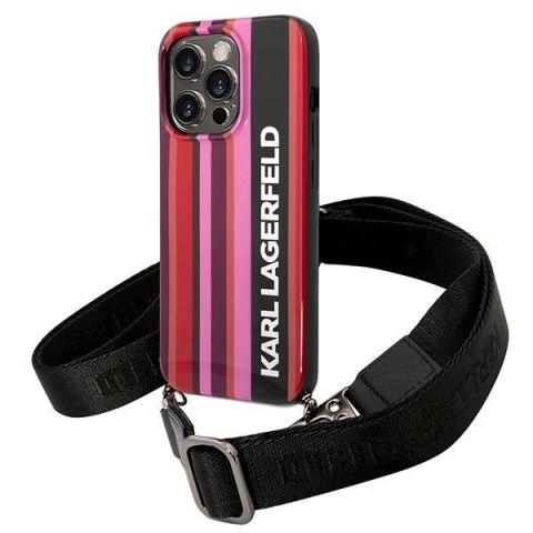 Etui na telefon iPhone 14 Pro Max Karl Lagerfeld różowe Color Stripes