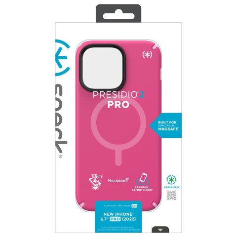 Etui iPhone 14 Pro Max Speck Presidio2 Pro MagSafe MICROBAN różowe / białe