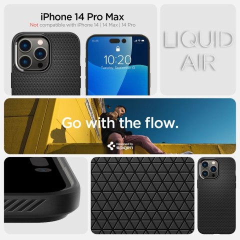 Etui na telefon iPhone 14 Pro Max Spigen Liquid Air czarne matowe