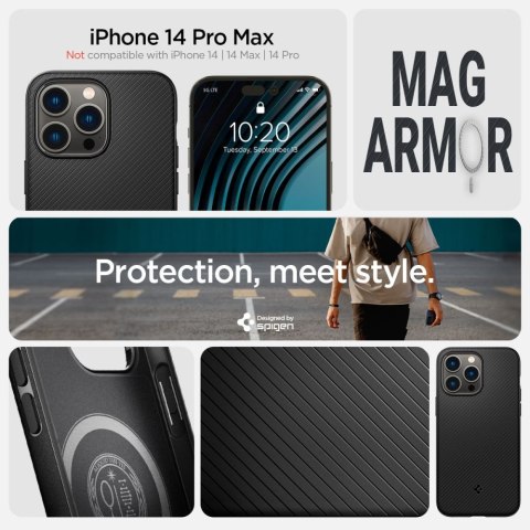 Etui iPhone 14 Pro Max Spigen Mag Armor matowe czarne